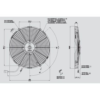 Ανεμιστήρας 350mm 12V Spal Ωθήσεως VA08-AP10/C-23S Κλιματισμός Αυτοκινήτου - AutoFreeze