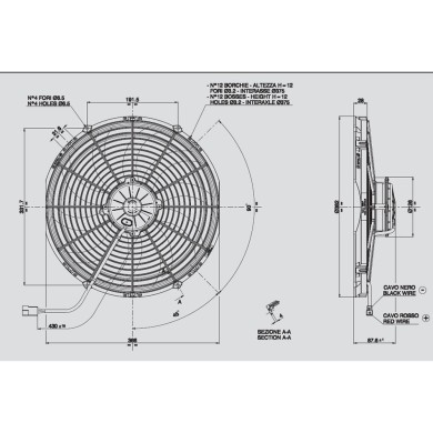 Ανεμιστήρας 350mm 24V βαρέως τ.Spal Ωθήσεως VA08-BP71/LL-53S Κλιματισμός Αυτοκινήτου - AutoFreeze