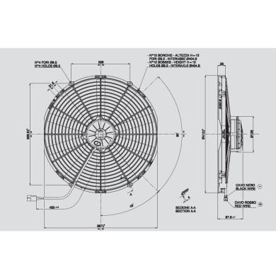 Ανεμιστήρας 385mm 12V βαρέως τ. Spal Ωθήσεως VA18-AP71/LL-42S Κλιματισμός Αυτοκινήτου - AutoFreeze