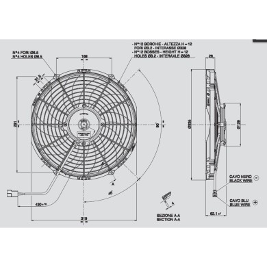 Ανεμιστήρας 305mm 24V ενισχ.Spal Ωθήσεως VA10-BP50/C-61S Κλιματισμός Αυτοκινήτου - AutoFreeze