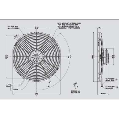 Ανεμιστήρας 350mm 12V βαρέως τ. Spal Αναρροφήσεως VA08-AP71/LL-53A Κλιματισμός Αυτοκινήτου - AutoFreeze