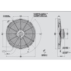 Ανεμιστήρας 350mm 12V βαρέως τ. Spal Ωθήσεως VA08-AP71/LL-53S Κλιματισμός Αυτοκινήτου - AutoFreeze